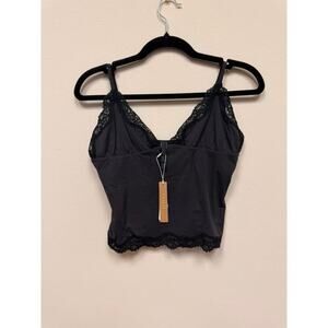 SKIMS FITS EVERYBODY LACE Triangle Cami - Onyx Size L NWT #1621
